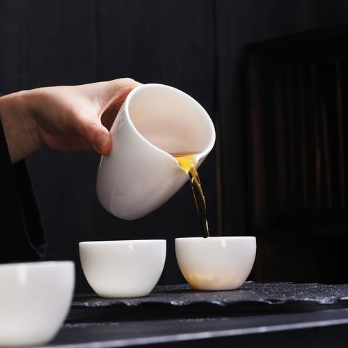 羊脂玉白瓷茶杯陶瓷品茗杯禅定杯小号茶碗功夫茶具杯子德化白瓷