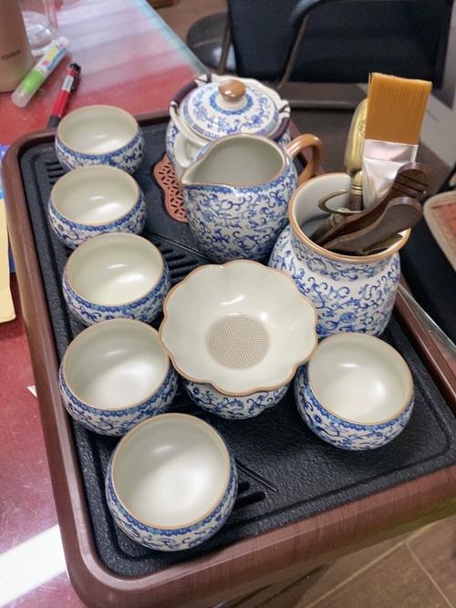 青花瓷汝窑茶具套装2025新款泡茶专用家用小型茶台一整套轻奢高档