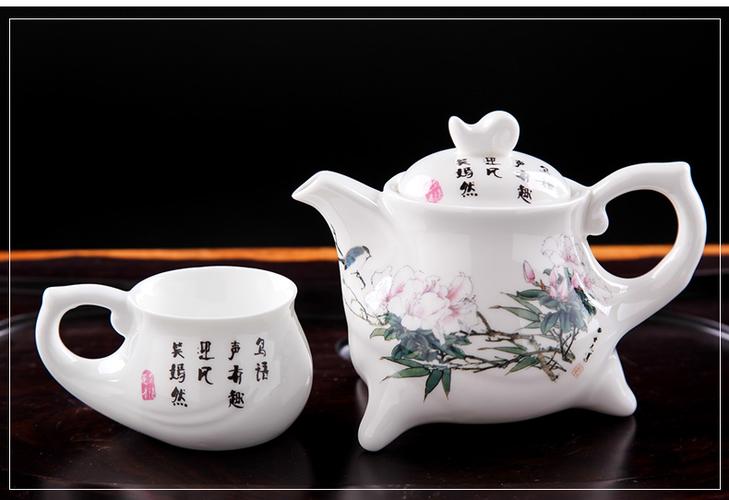 骨瓷整套茶具套装功夫茶具陶瓷茶具保温双层隔热茶杯5件套